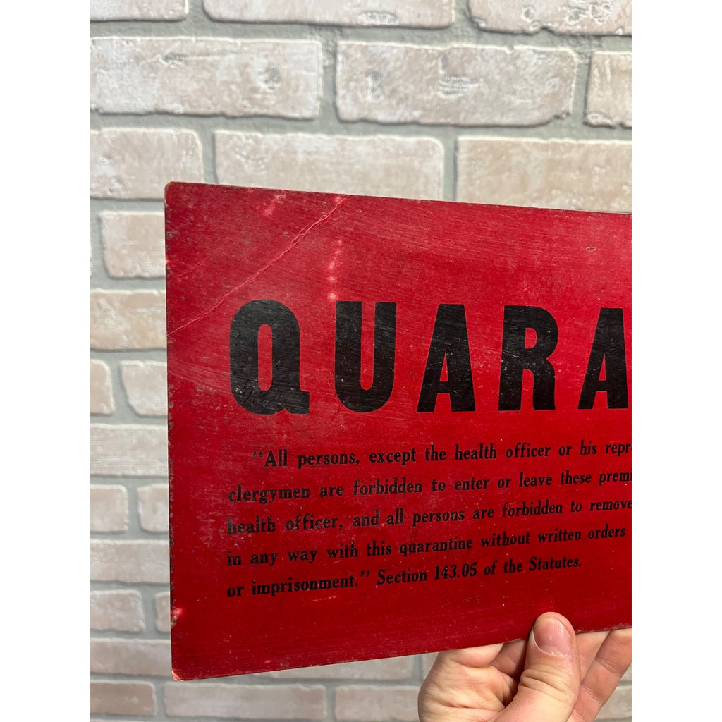 Original 1900s Quarantine Hospital Sign Smallpox, Diphtheria, and Scarlet Fever