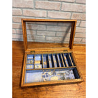 Antique Clarks ONT Spool Cotton Counter Oak Display Case Country Store Cabinet