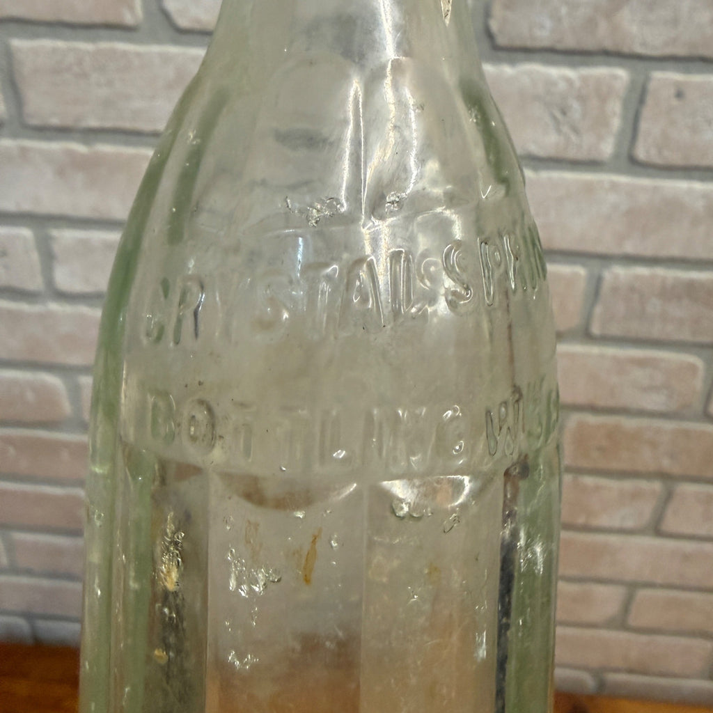 Vintage Crystal Springs Bottling Co Sheboygan Wisconsin Embossed Soda Bottle 7oz