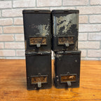 Lot of (4) 1900s Apothecary Seed Phenix Herb Can Druggist Storage Metal Bins Empty