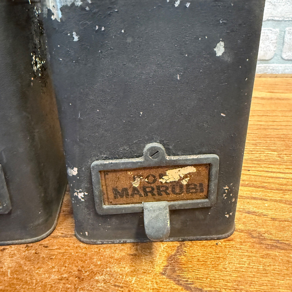 Lot of (4) 1900s Apothecary Seed Phenix Herb Can Druggist Storage Metal Bins Empty