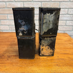 Lot of (4) 1900s Apothecary Seed Phenix Herb Can Druggist Storage Metal Bins Empty