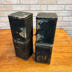 Lot of (4) 1900s Apothecary Seed Phenix Herb Can Druggist Storage Metal Bins Empty