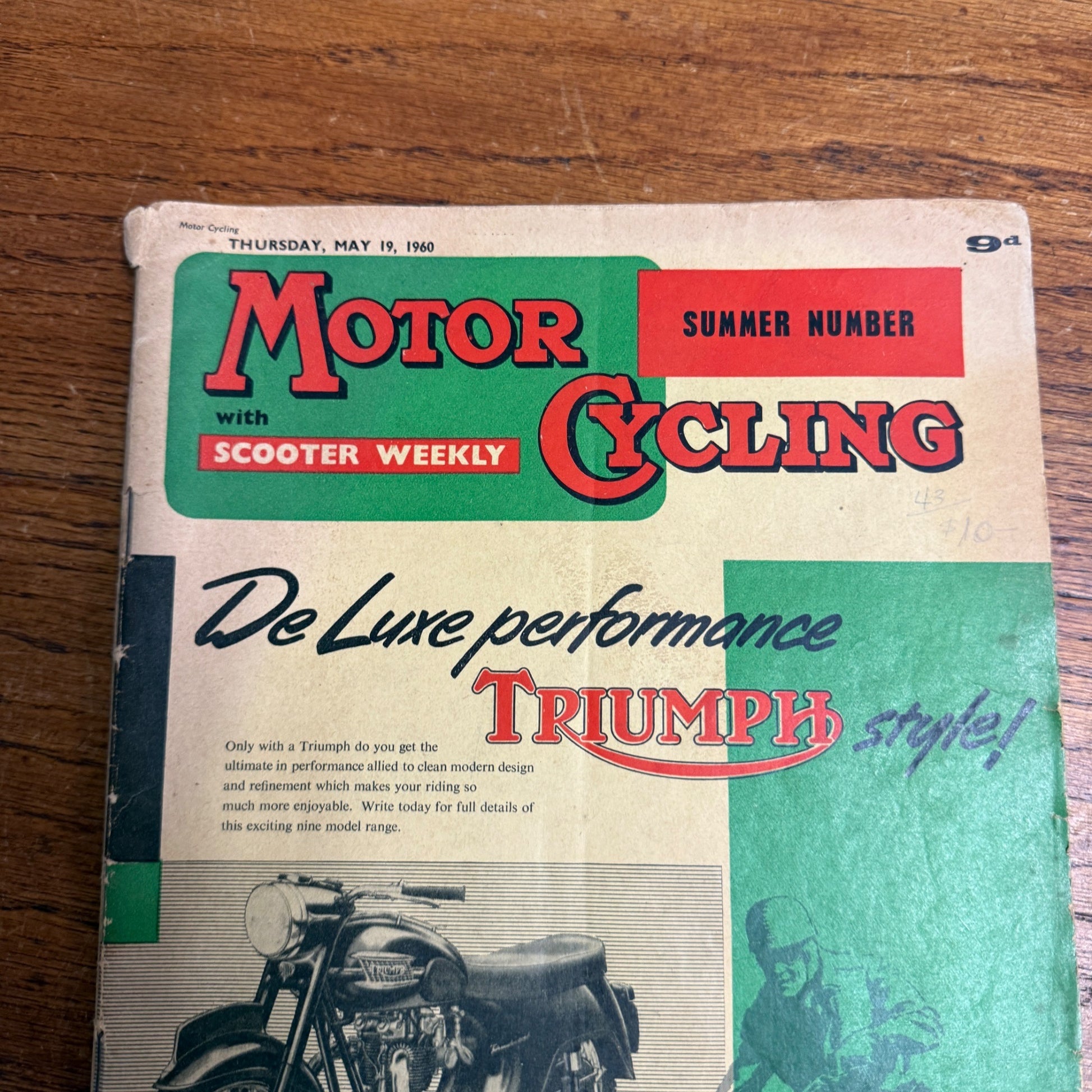 Vintage Motor Cycling Magazine May 1960 Triumph Thunderbird 650cc Motorcycling