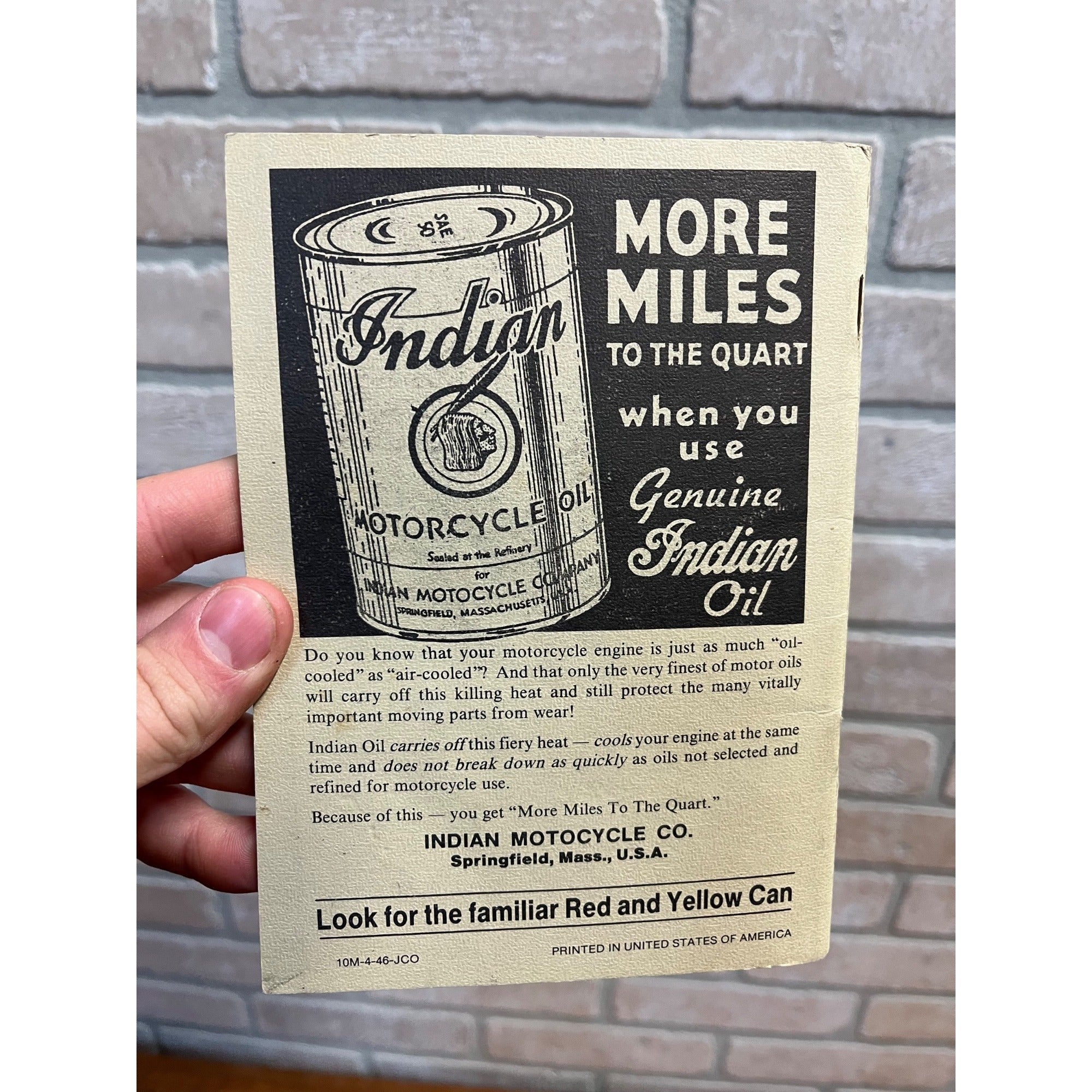 Indian Motorcycles Riders Instruction Book Reprint Reproduction 1951 Edition