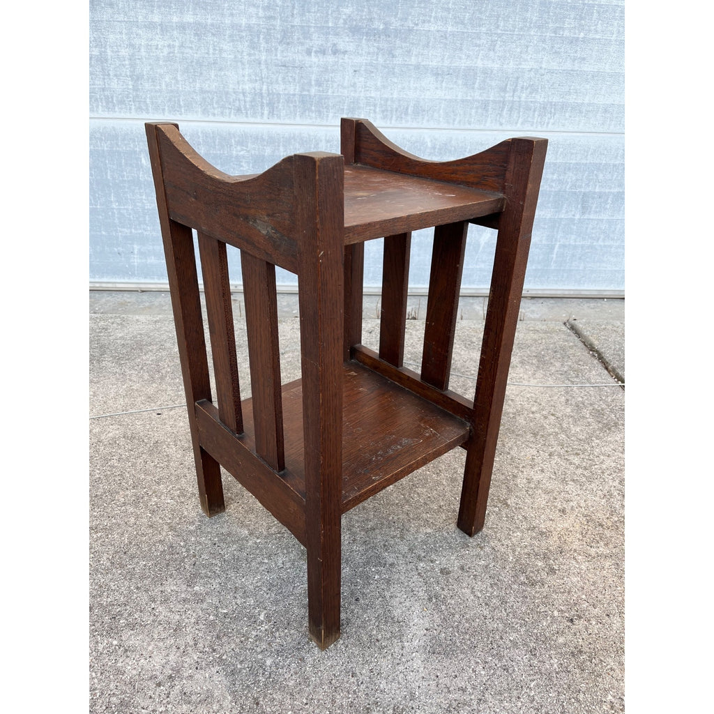 Vintage 1920s Arts & Crafts Style Two-Tier Side Table Lamp Night Stand Bedside