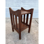 Vintage 1920s Arts & Crafts Style Two-Tier Side Table Lamp Night Stand Bedside