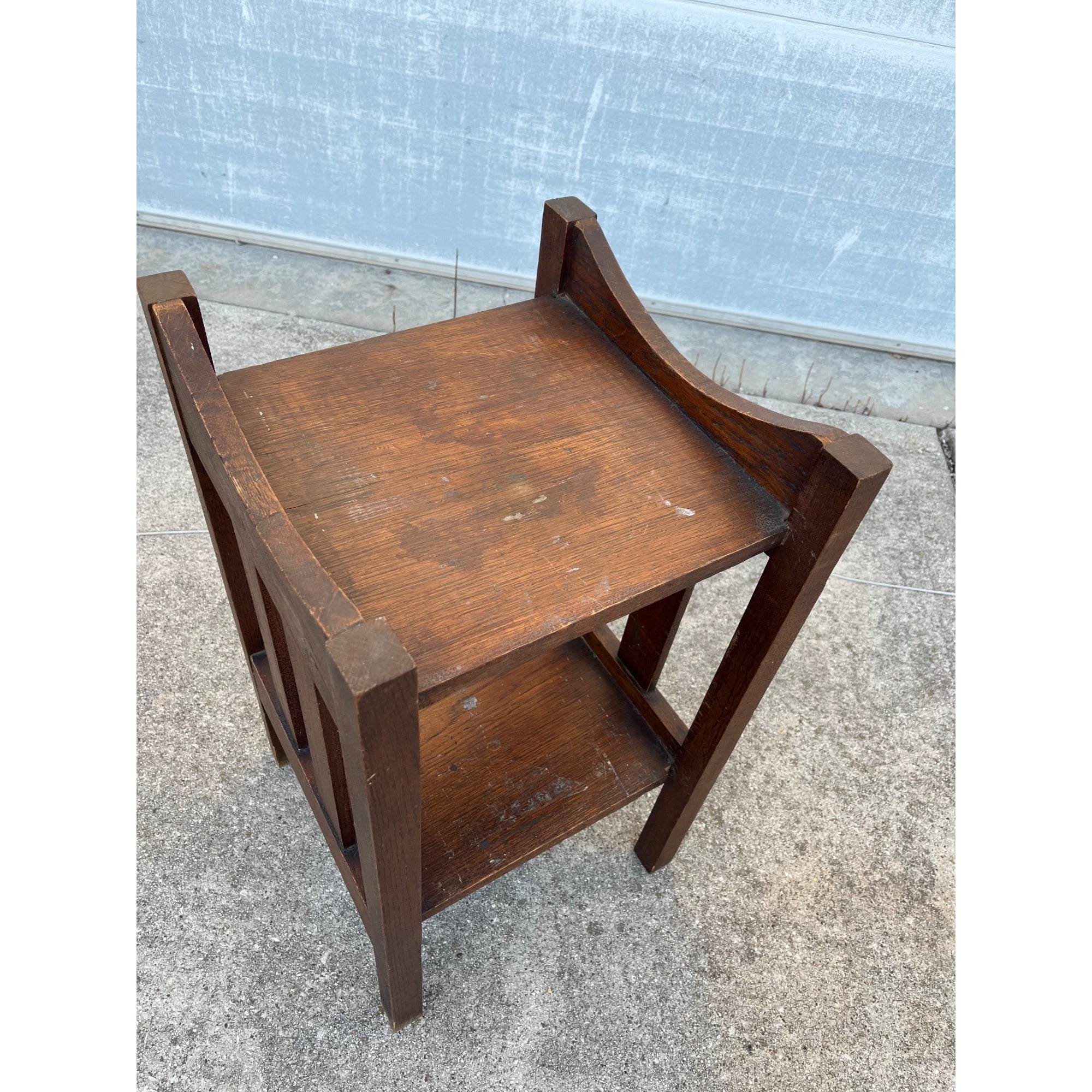 Vintage 1920s Arts & Crafts Style Two-Tier Side Table Lamp Night Stand Bedside