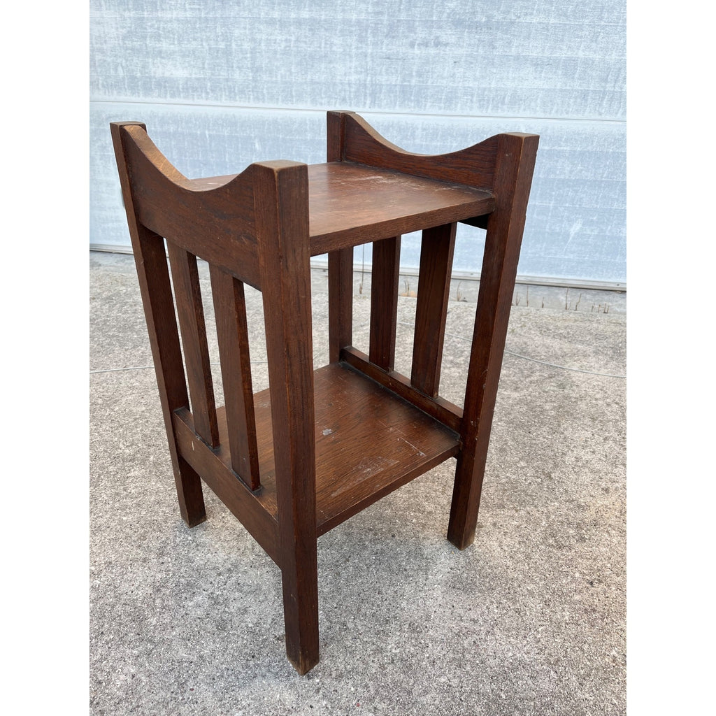 Vintage 1920s Arts & Crafts Style Two-Tier Side Table Lamp Night Stand Bedside