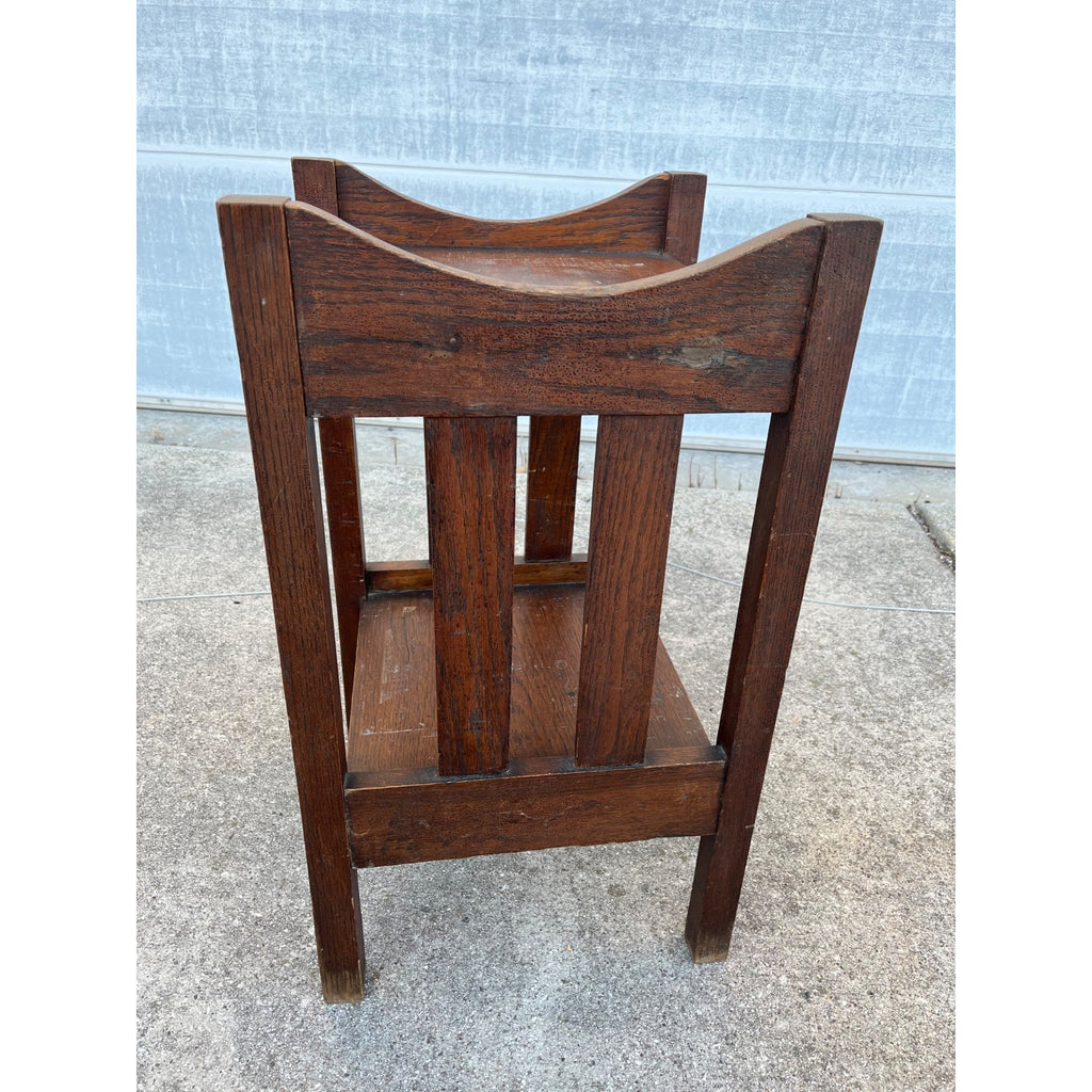 Vintage 1920s Arts & Crafts Style Two-Tier Side Table Lamp Night Stand Bedside