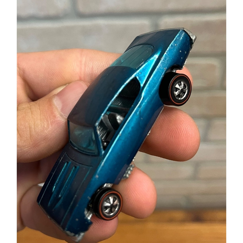 Vintage 1968 Hot Wheels Redlines Custom Barracuda Aqua Teal HK - Very Good