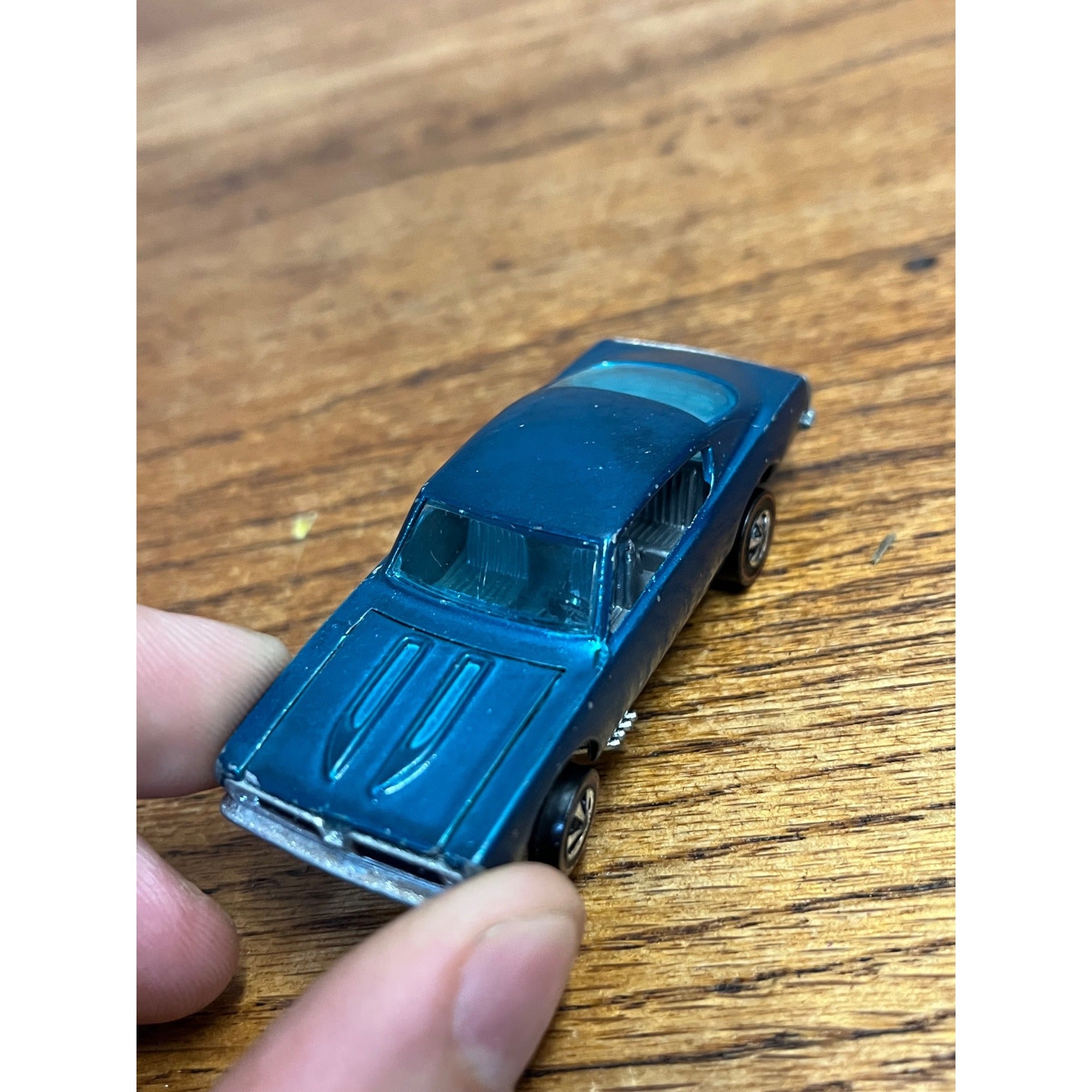 Vintage 1968 Hot Wheels Redlines Custom Barracuda Aqua Teal HK - Very Good
