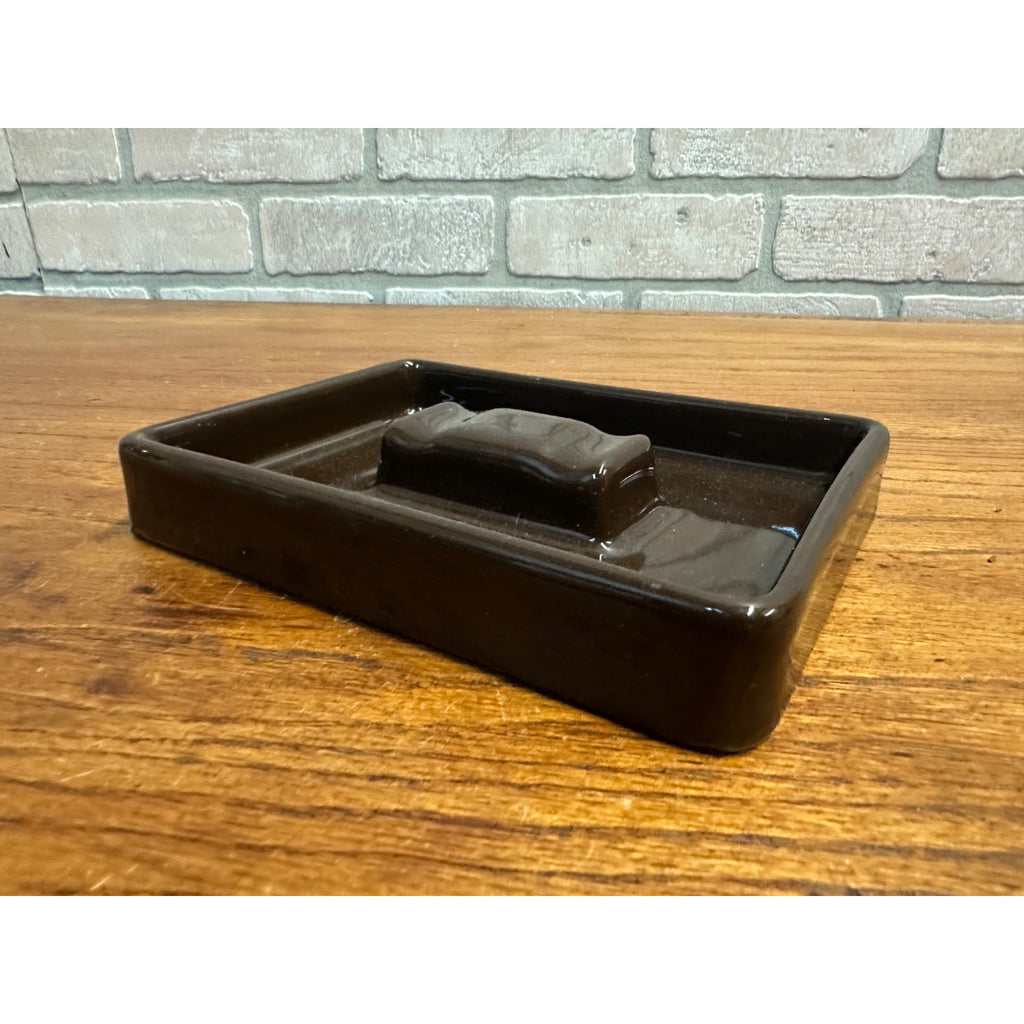 Vintage 1960s Kohler Company Porcelain Brown MCM Mid-Century Ashtray Wisconsin