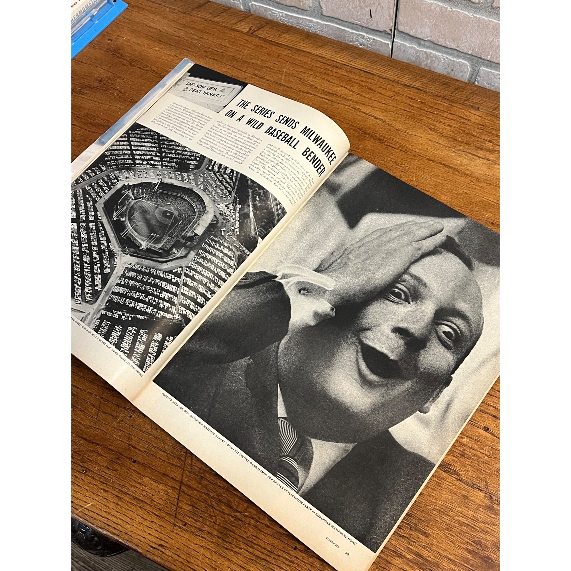 1957 October 14 Life Magazine - Milwaukee Braves World Series Parade Whoops