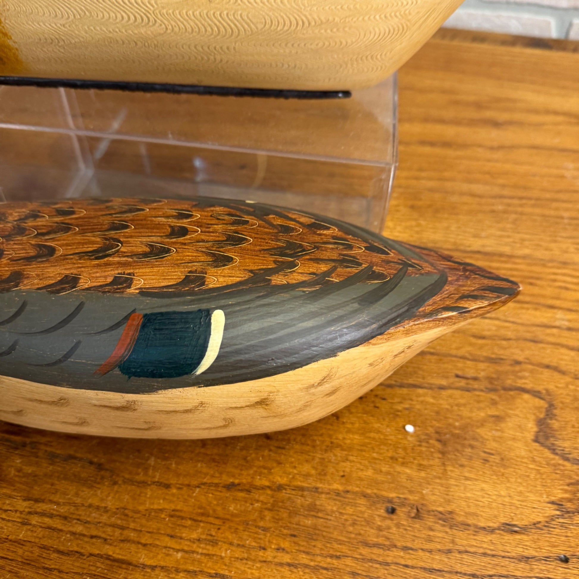 Vintage Jim Slack Signed  Pair Of Duck Green Wing Teal Decoys Wooden
