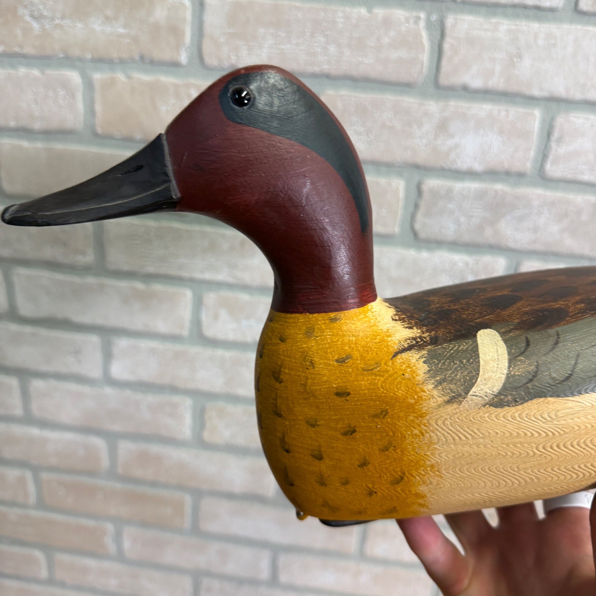 Vintage Jim Slack Signed  Pair Of Duck Green Wing Teal Decoys Wooden