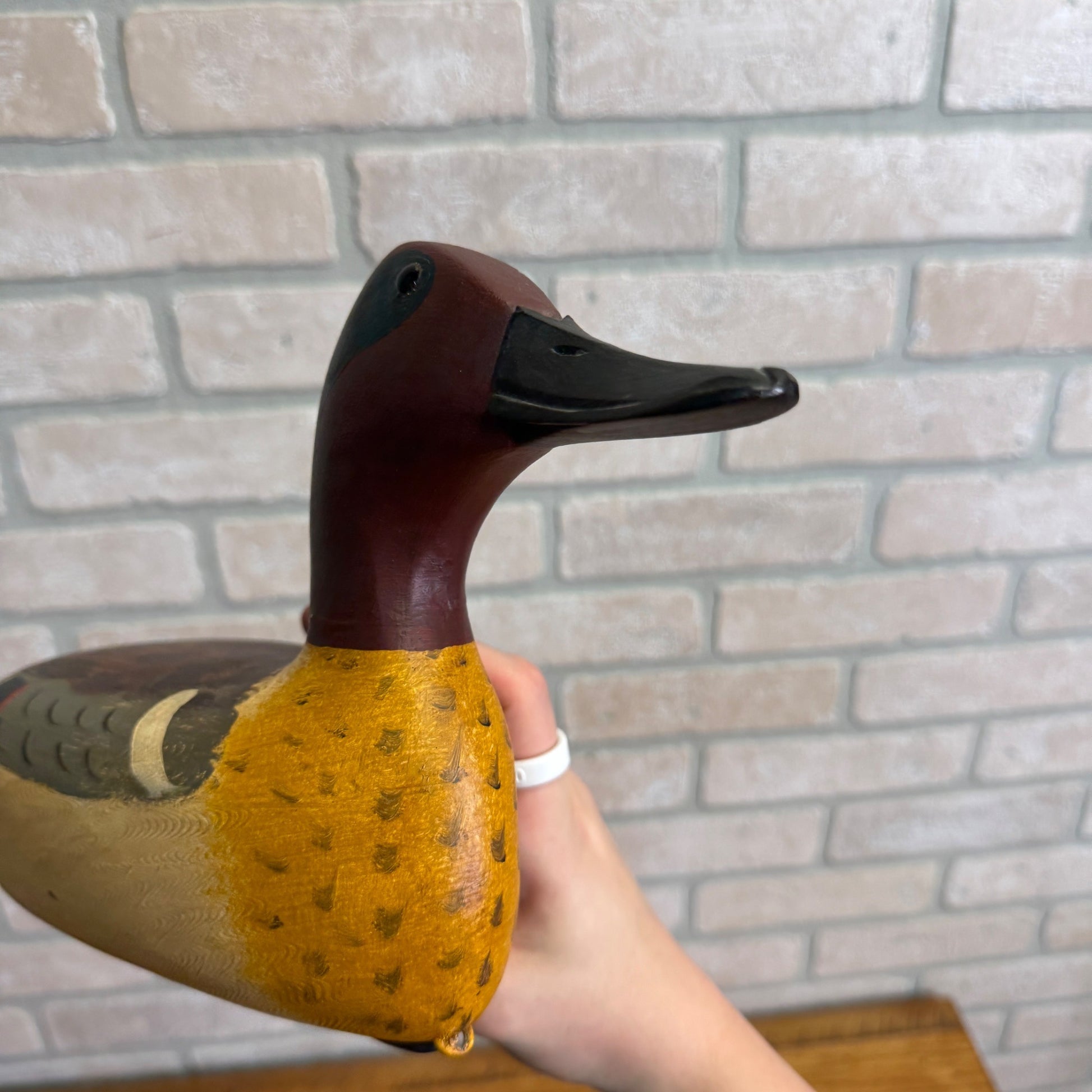 Vintage Jim Slack Signed  Pair Of Duck Green Wing Teal Decoys Wooden