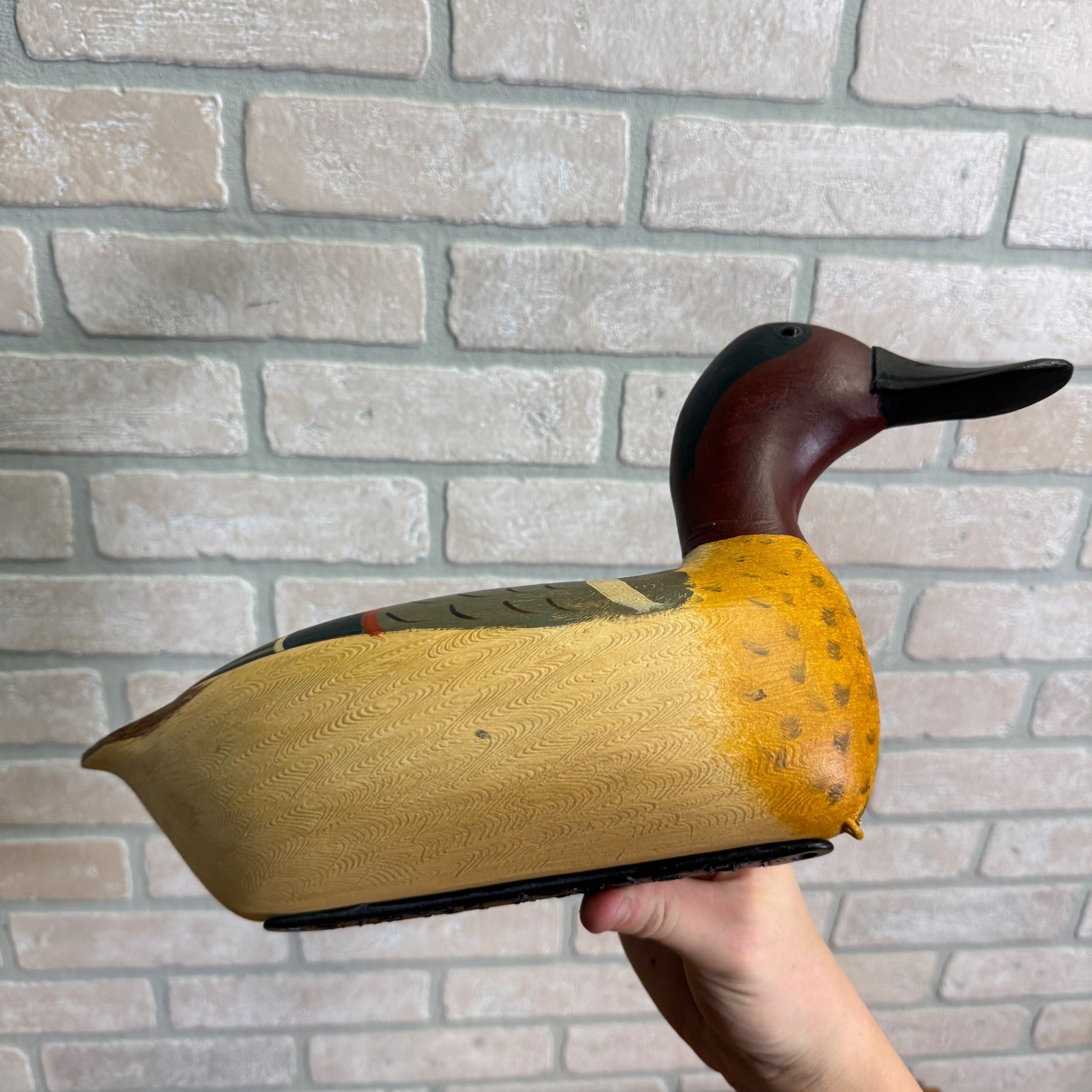 Vintage Jim Slack Signed  Pair Of Duck Green Wing Teal Decoys Wooden
