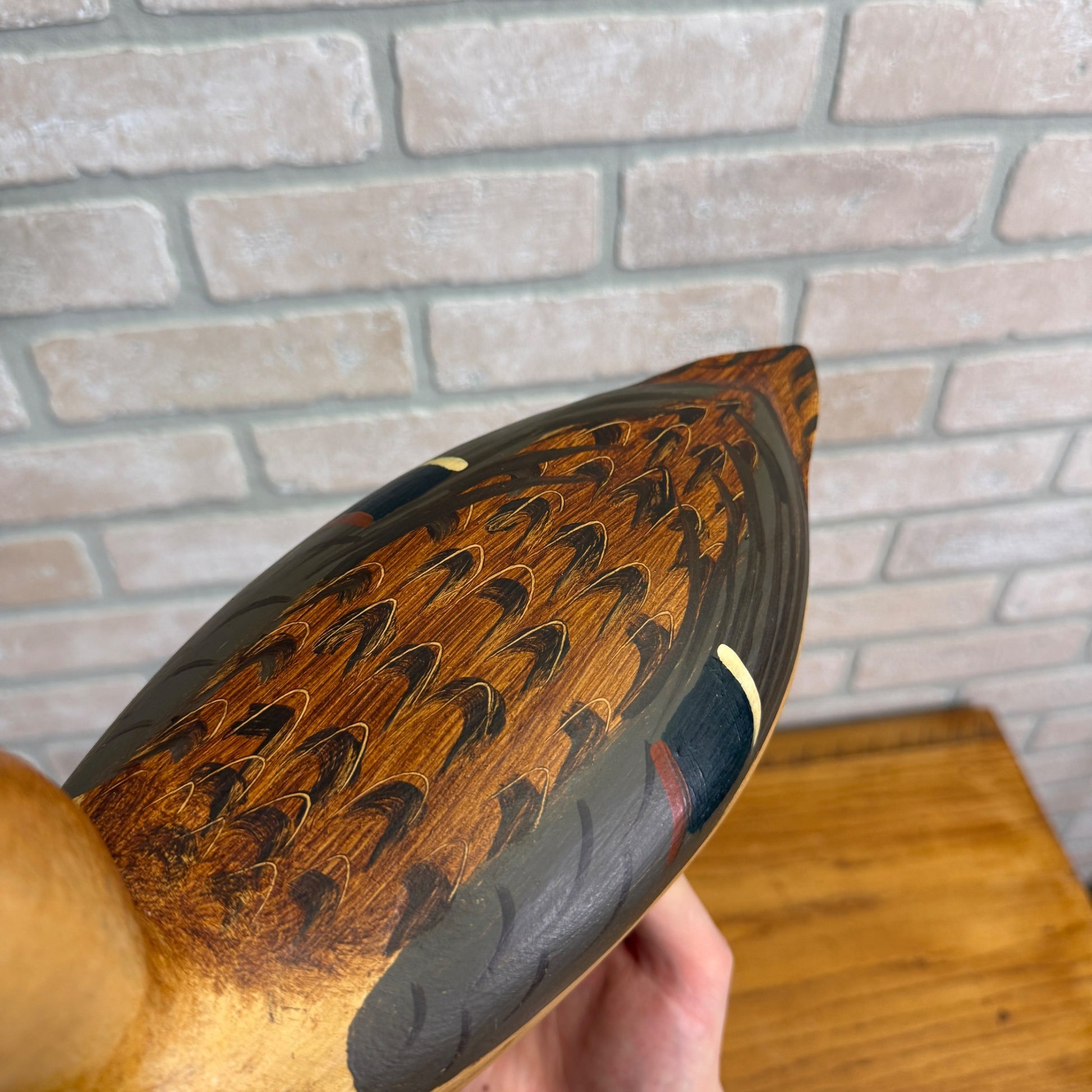 Vintage Jim Slack Signed  Pair Of Duck Green Wing Teal Decoys Wooden