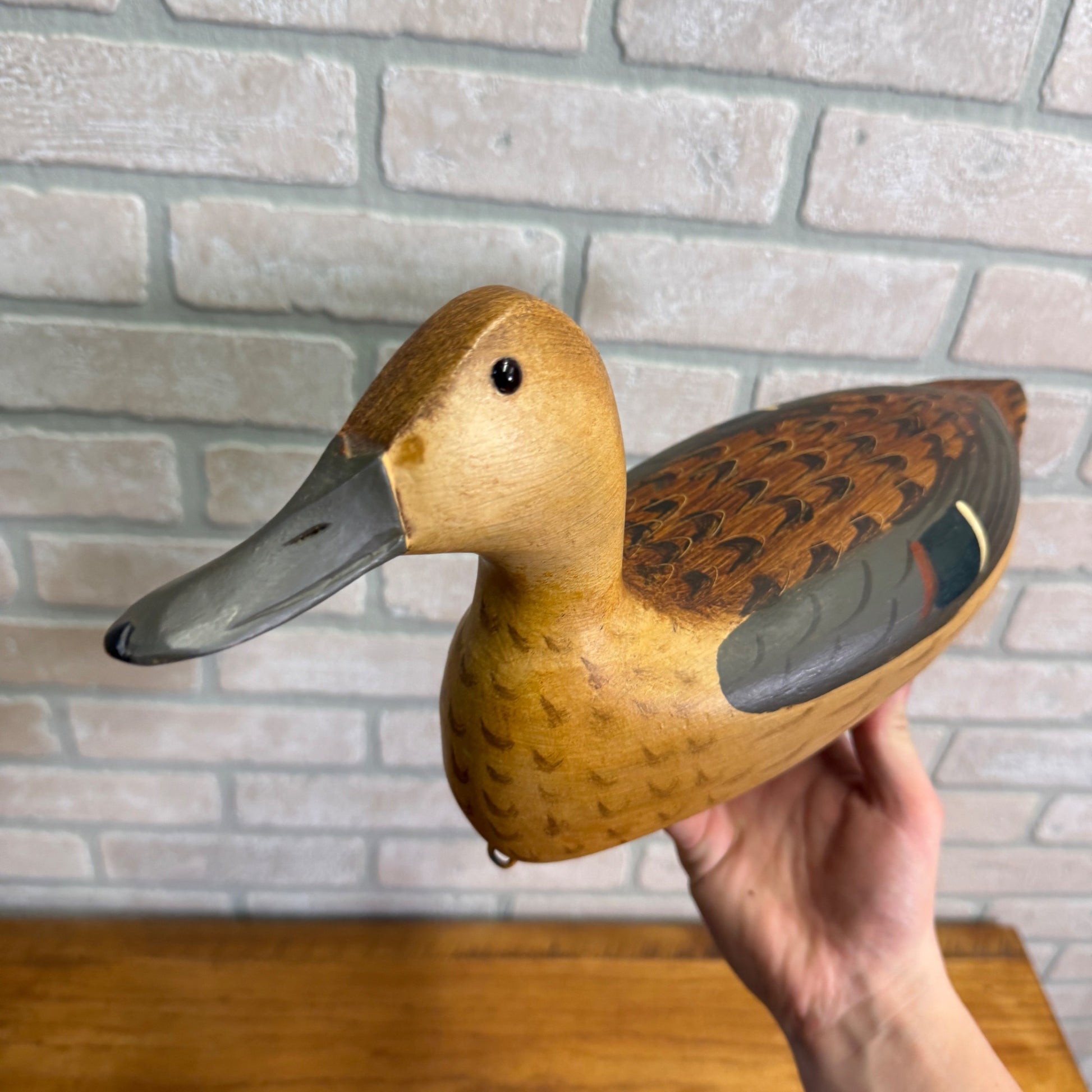 Vintage Jim Slack Signed  Pair Of Duck Green Wing Teal Decoys Wooden