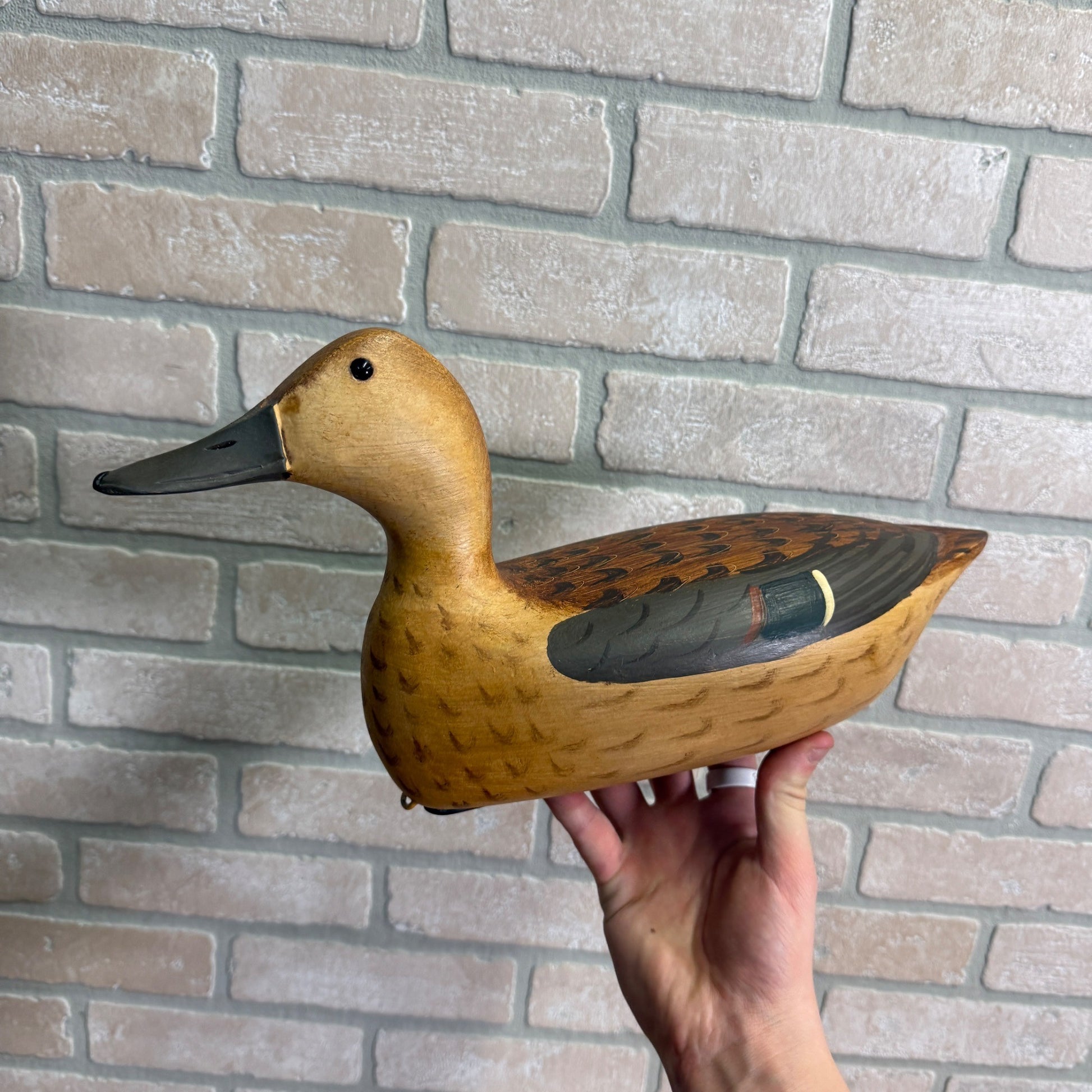 Vintage Jim Slack Signed  Pair Of Duck Green Wing Teal Decoys Wooden