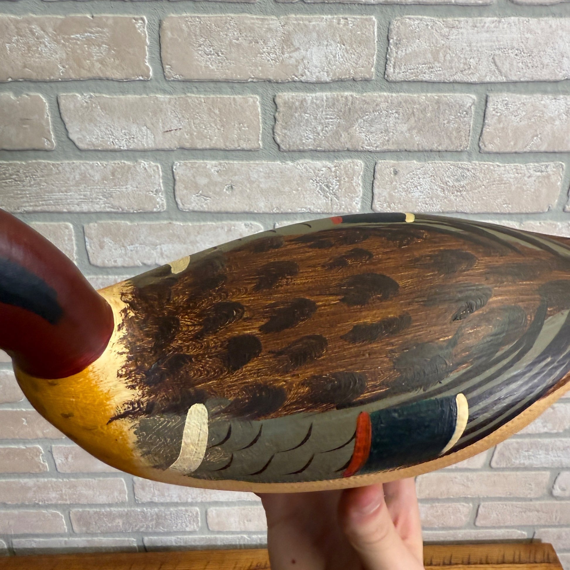 Vintage Jim Slack Signed  Pair Of Duck Green Wing Teal Decoys Wooden
