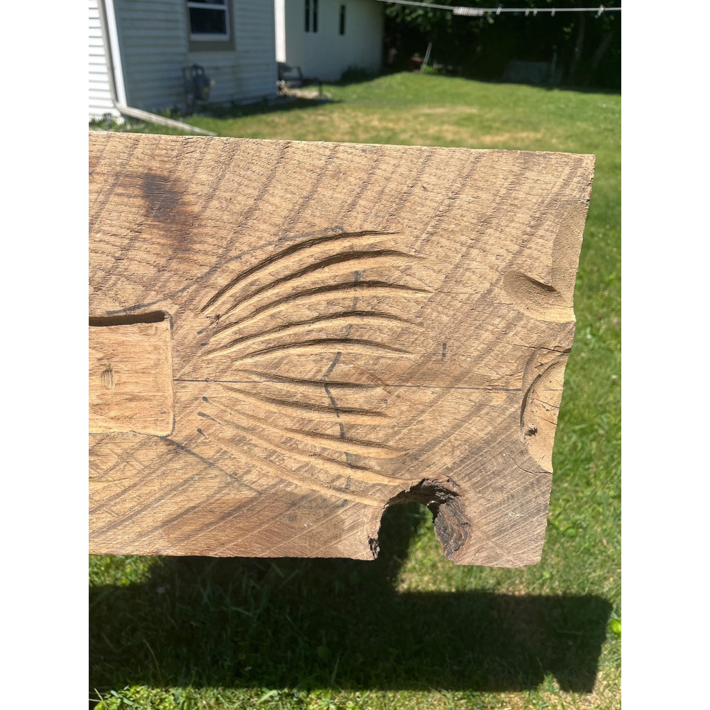 Antique Primitive 19th c. Fish Carved Wooden Pattern for Weathervanes