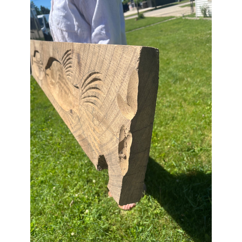 Antique Primitive 19th c. Fish Carved Wooden Pattern for Weathervanes