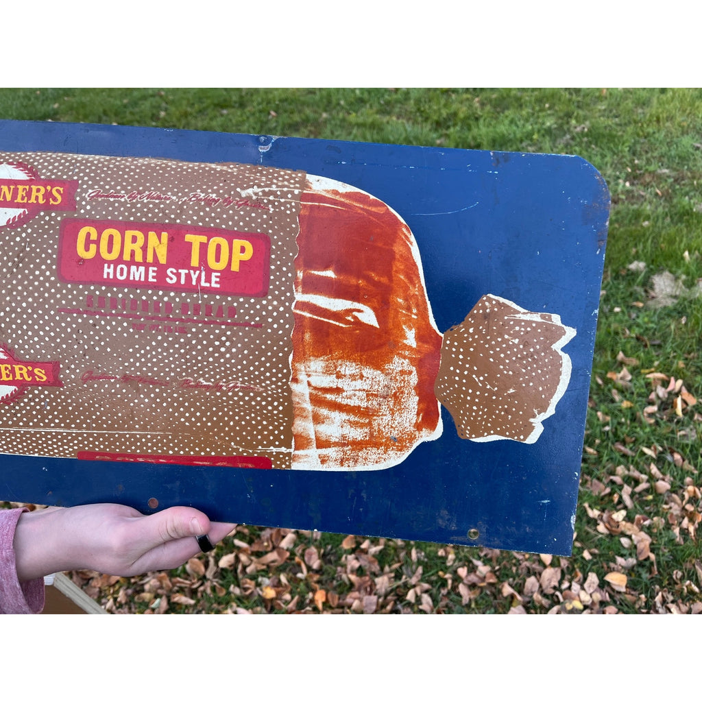 Vintage Gardners Bread Bakery Advertising Rack Sign Double Sided Madison WI
