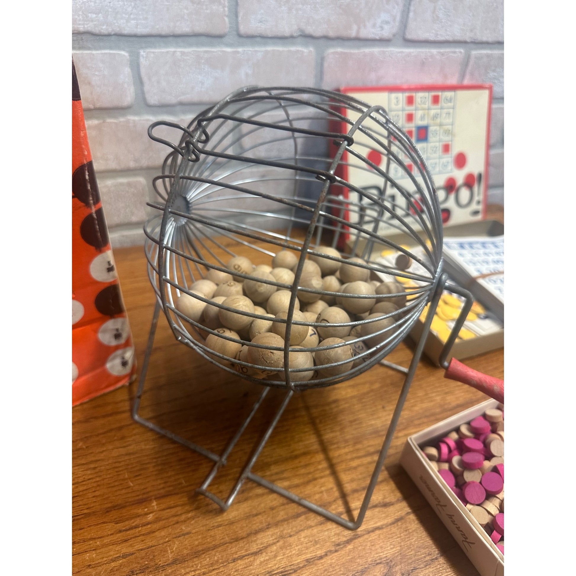 Lowe 1941 Bingo Party Set Cards, Master Board, Chute Cage, Balls, Box, Markers