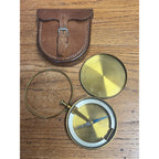 Antique 1880s Gurley Miner's Dip Needle Compass w/Original Leather Pouch Mining