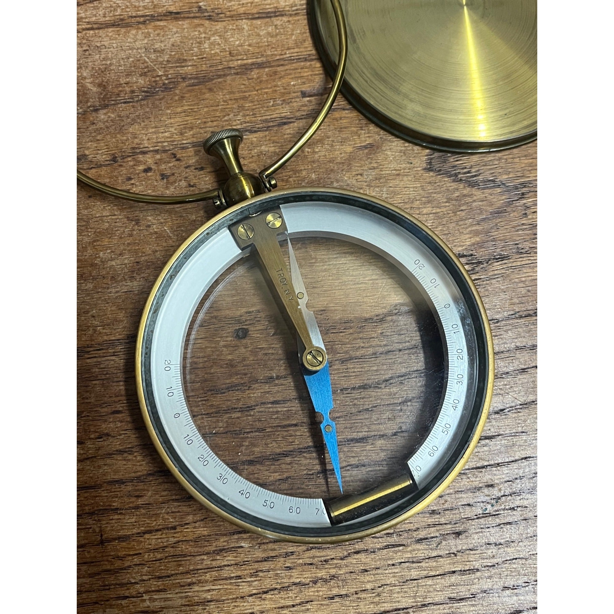 Antique 1880s Gurley Miner's Dip Needle Compass w/Original Leather Pouch Mining