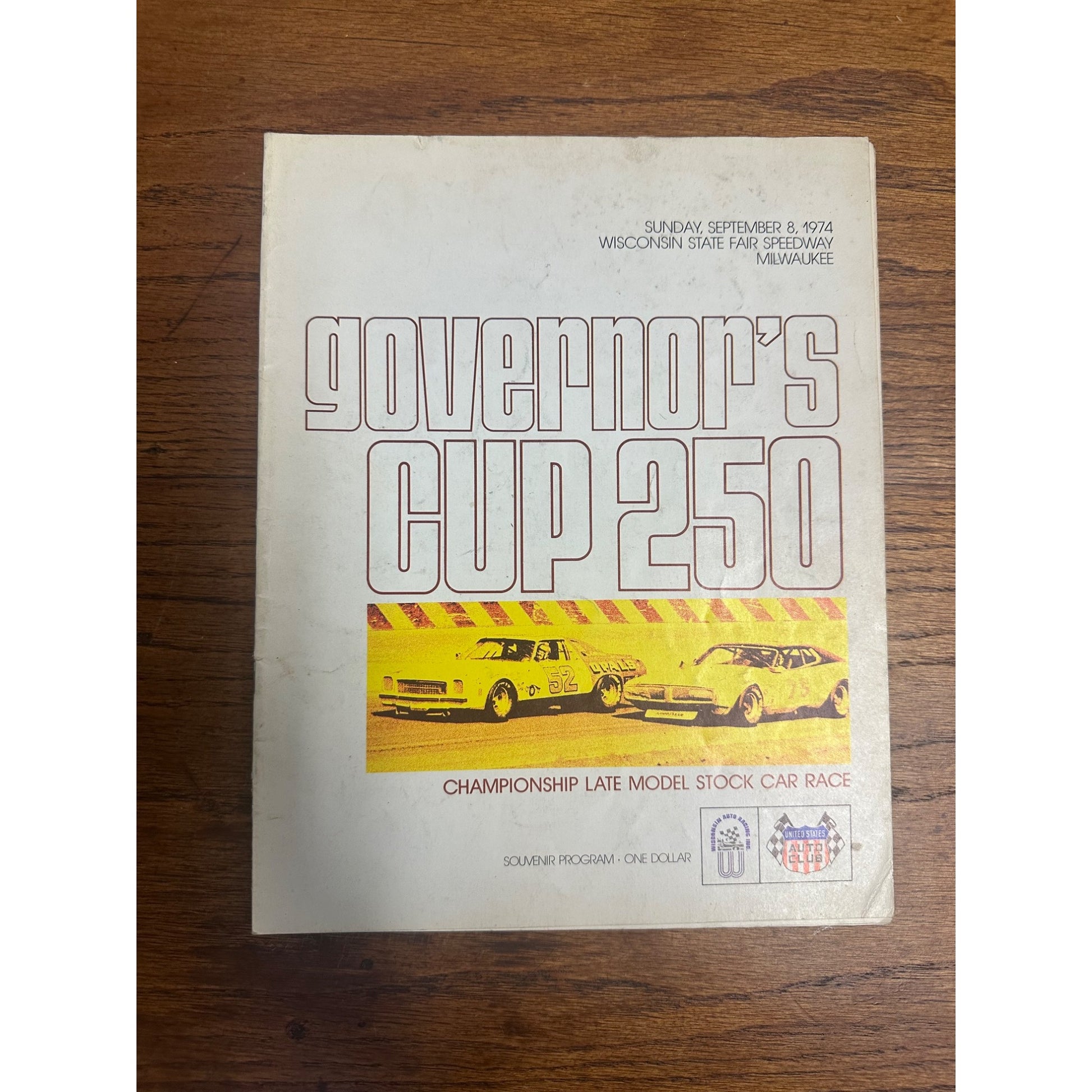 1974 Governor's Cup 250 Mile Race National Championship Souvenir Program Wisconsin
