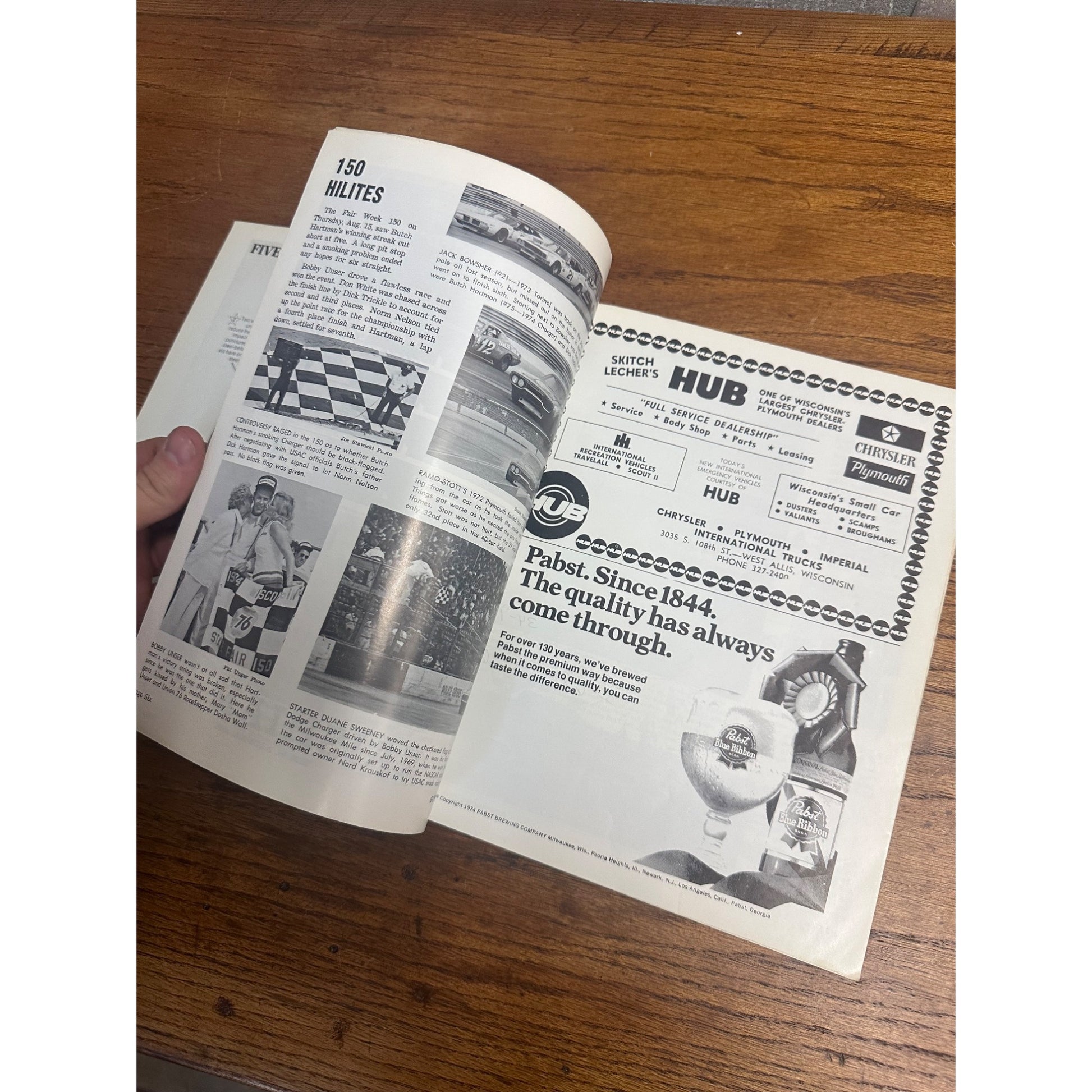 1974 Governor's Cup 250 Mile Race National Championship Souvenir Program Wisconsin