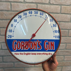 Vintage Gordons Gin Dial Advertising Thermometer USA Working Man Cave Barware