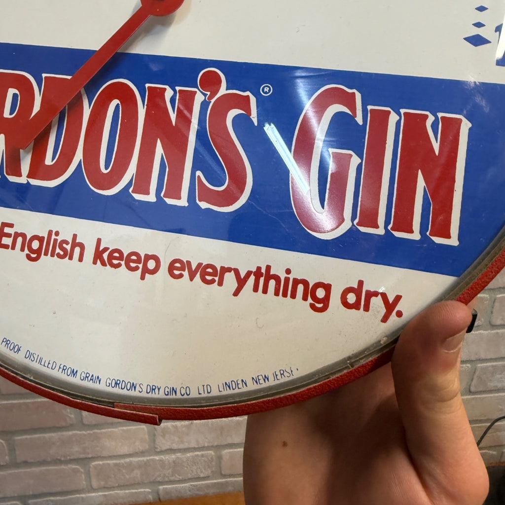 Vintage Gordons Gin Dial Advertising Thermometer USA Working Man Cave Barware