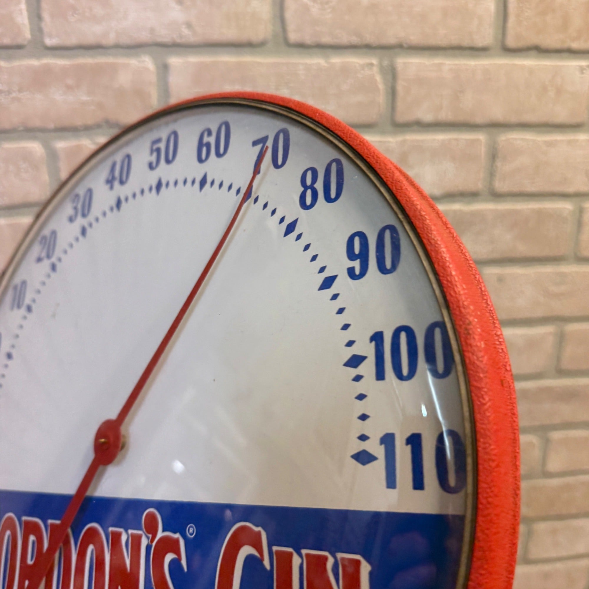 Vintage Gordons Gin Dial Advertising Thermometer USA Working Man Cave Barware