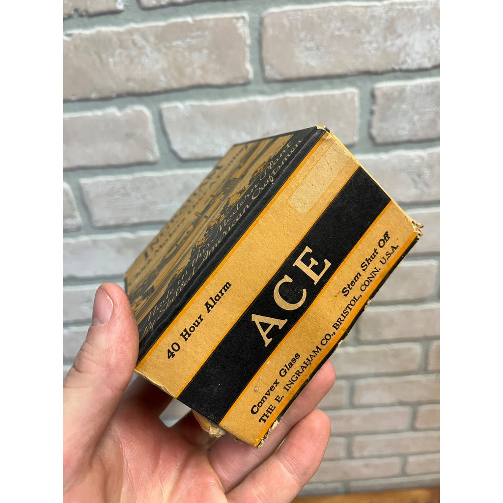 Vintage 1950s ACE Alarm Clock Ingraham Clock Co. EMPTY BOX