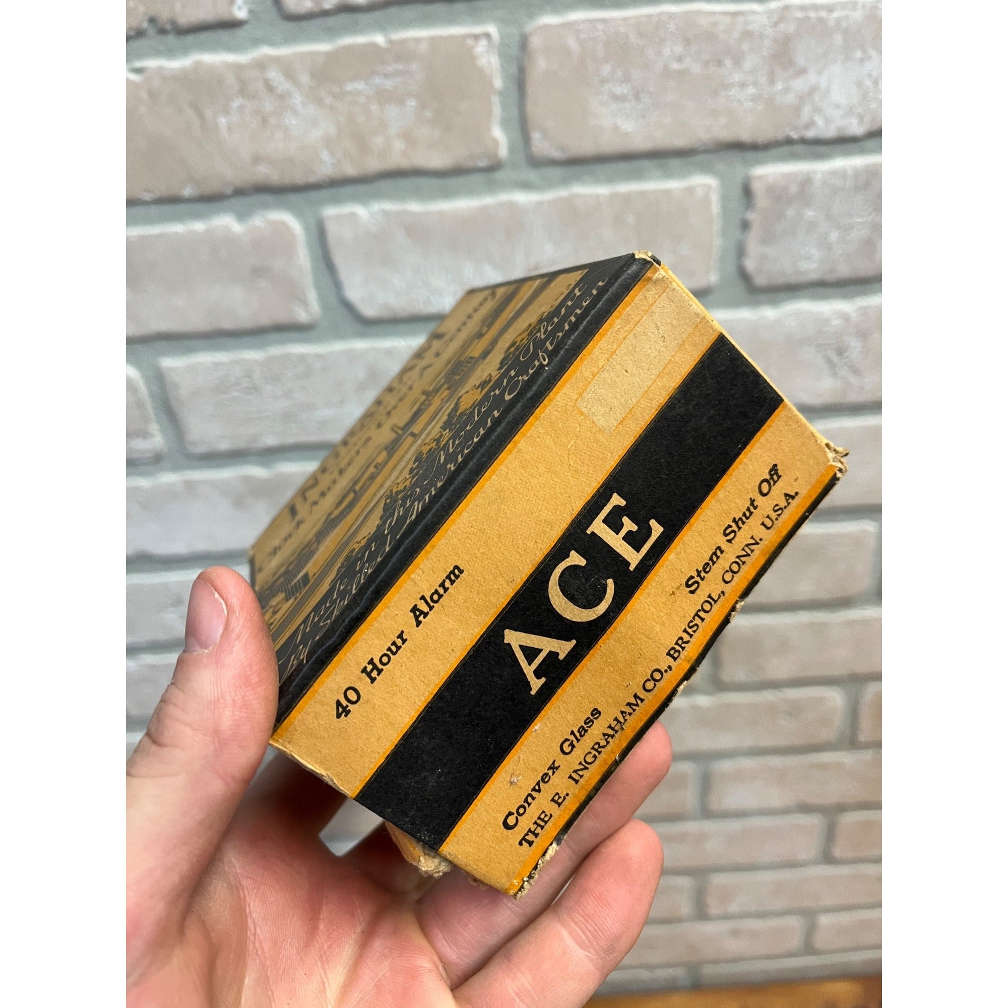Vintage 1950s ACE Alarm Clock Ingraham Clock Co. EMPTY BOX