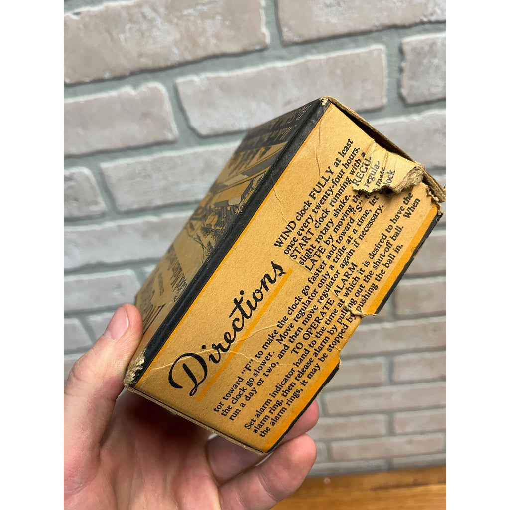 Vintage 1950s ACE Alarm Clock Ingraham Clock Co. EMPTY BOX