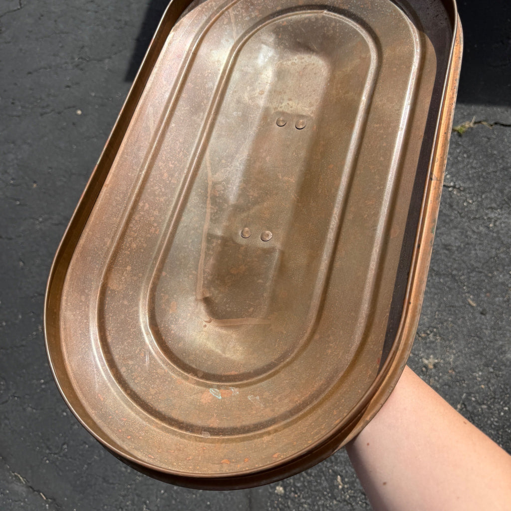 Vintage 1920s Copper Boiler Wash Tub Revere Brand w/ Lid Farmhouse Canning CLEAN