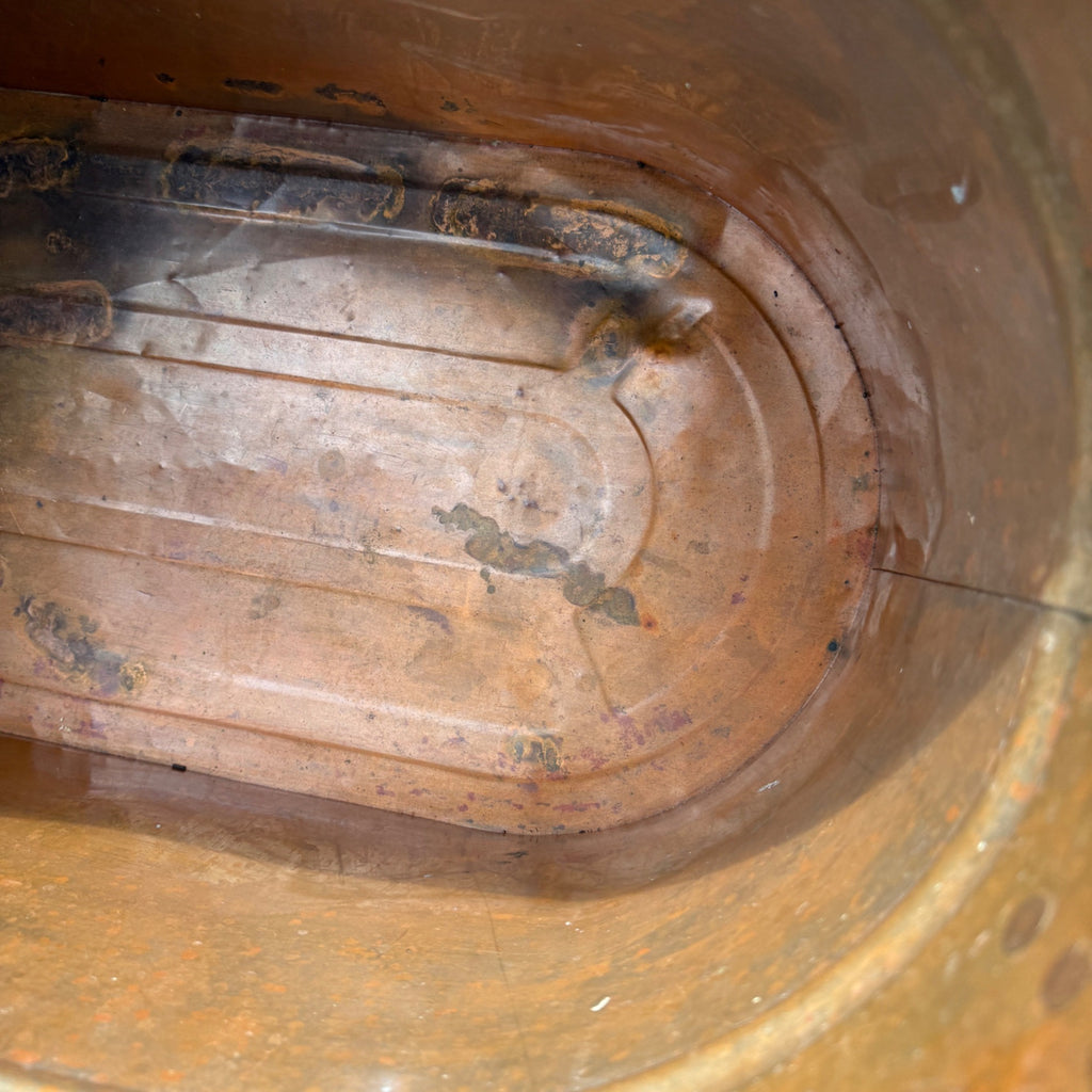 Vintage 1920s Copper Boiler Wash Tub Revere Brand w/ Lid Farmhouse Canning CLEAN