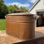 Vintage 1920s Copper Boiler Wash Tub Revere Brand w/ Lid Farmhouse Canning CLEAN