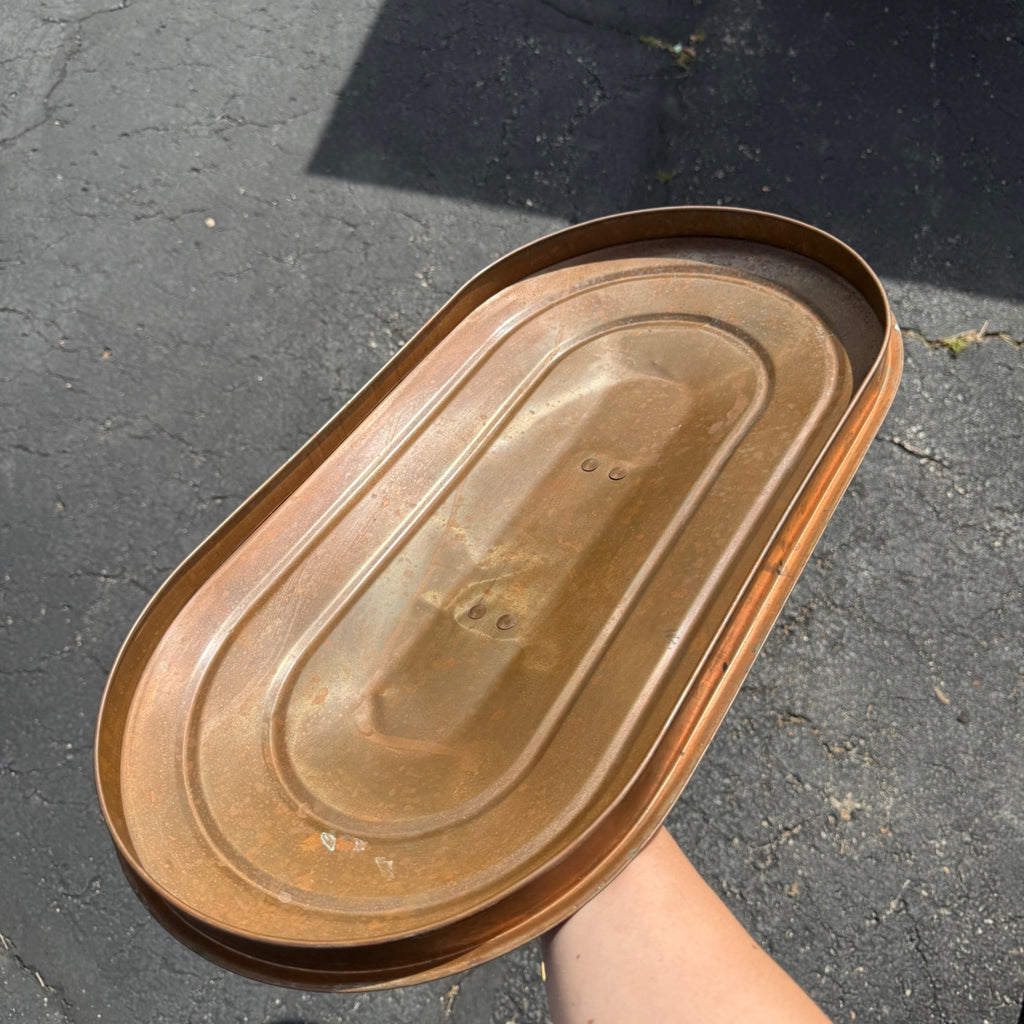 Vintage 1920s Copper Boiler Wash Tub Revere Brand w/ Lid Farmhouse Canning CLEAN