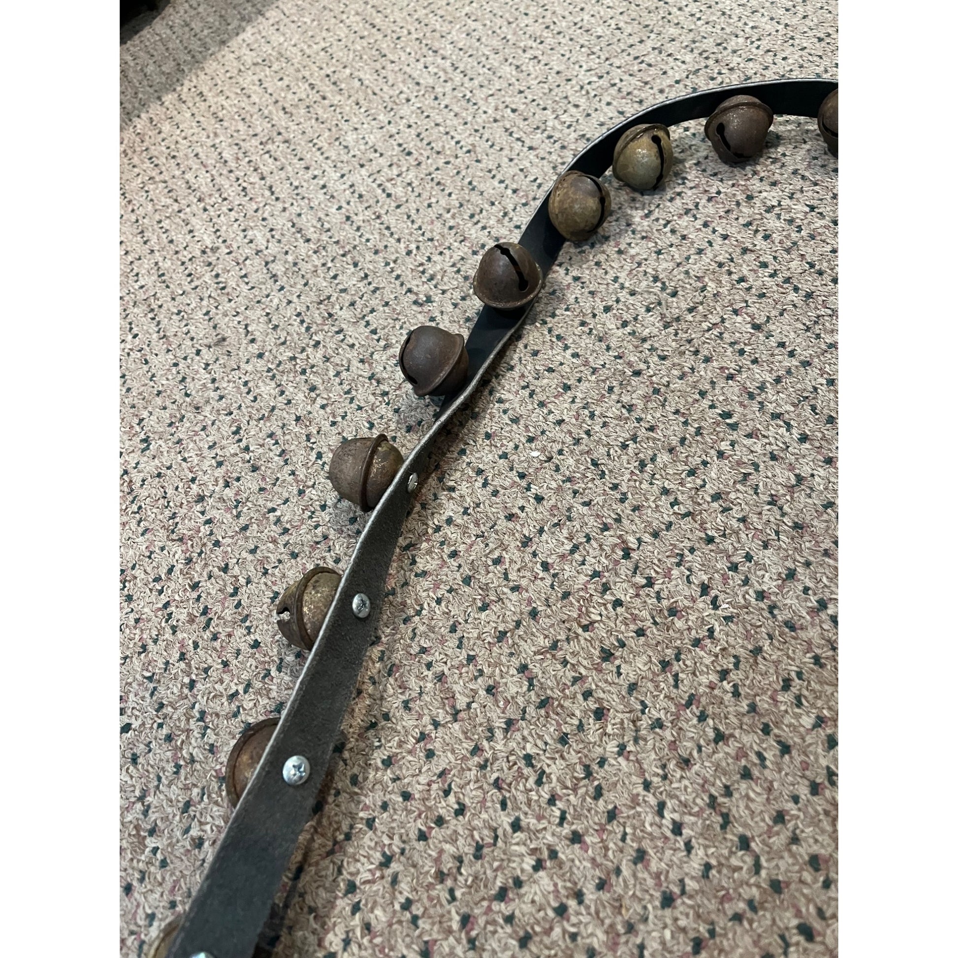 Antique Vintage Sleigh Bells 78" Horse Jingle Bells Christmas Black Leather