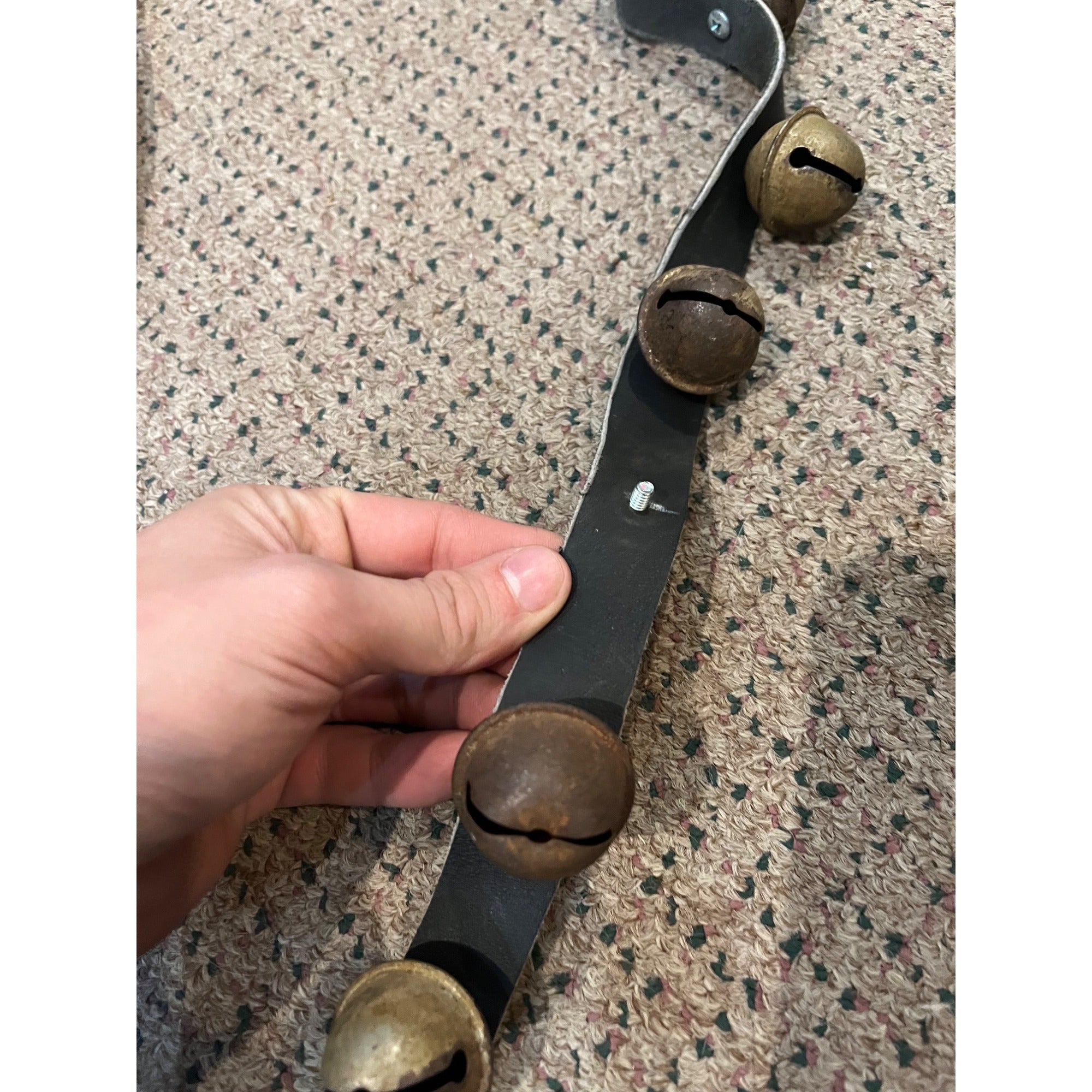 Antique Vintage Sleigh Bells 78" Horse Jingle Bells Christmas Black Leather