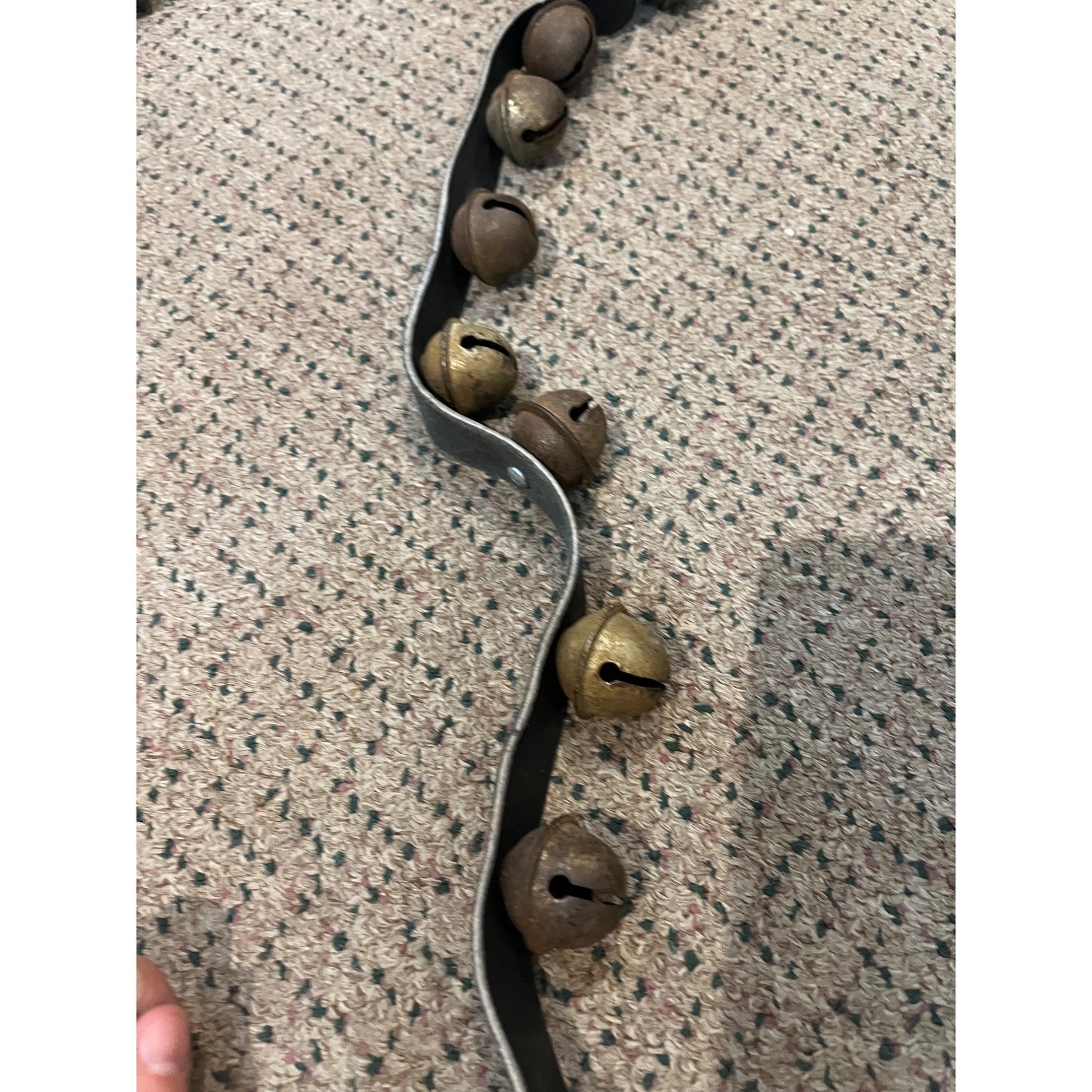 Antique Vintage Sleigh Bells 78" Horse Jingle Bells Christmas Black Leather