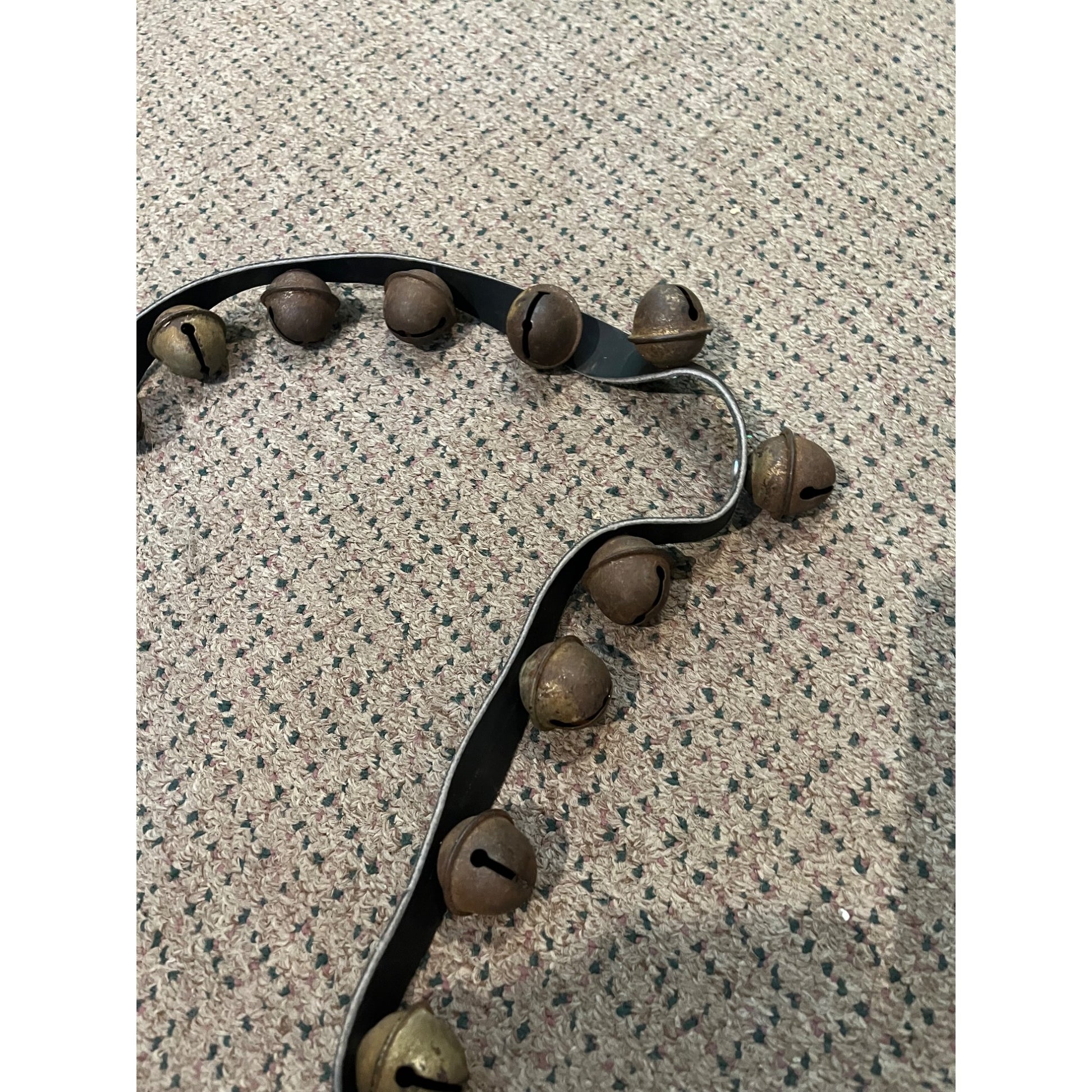 Antique Vintage Sleigh Bells 78" Horse Jingle Bells Christmas Black Leather