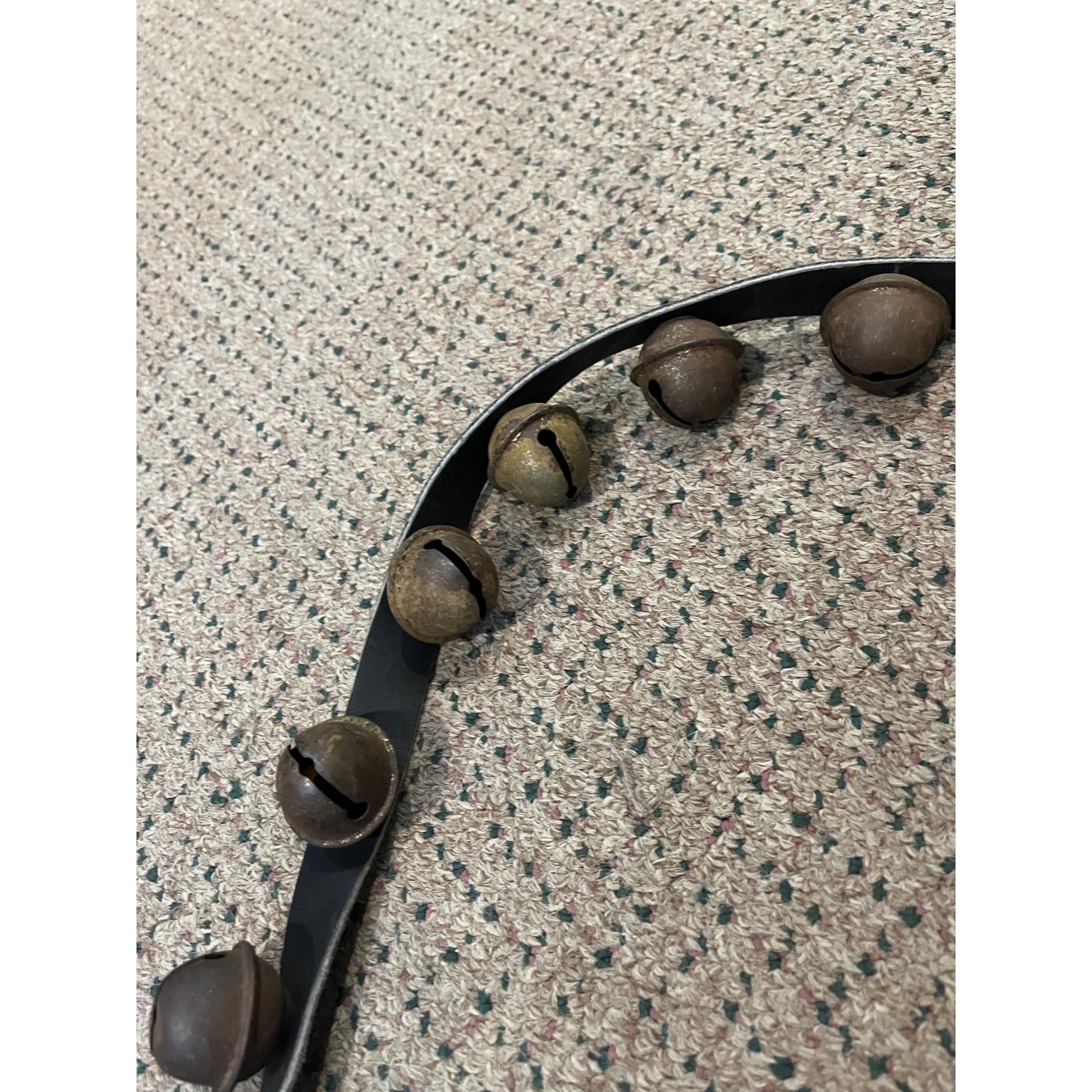 Antique Vintage Sleigh Bells 78" Horse Jingle Bells Christmas Black Leather