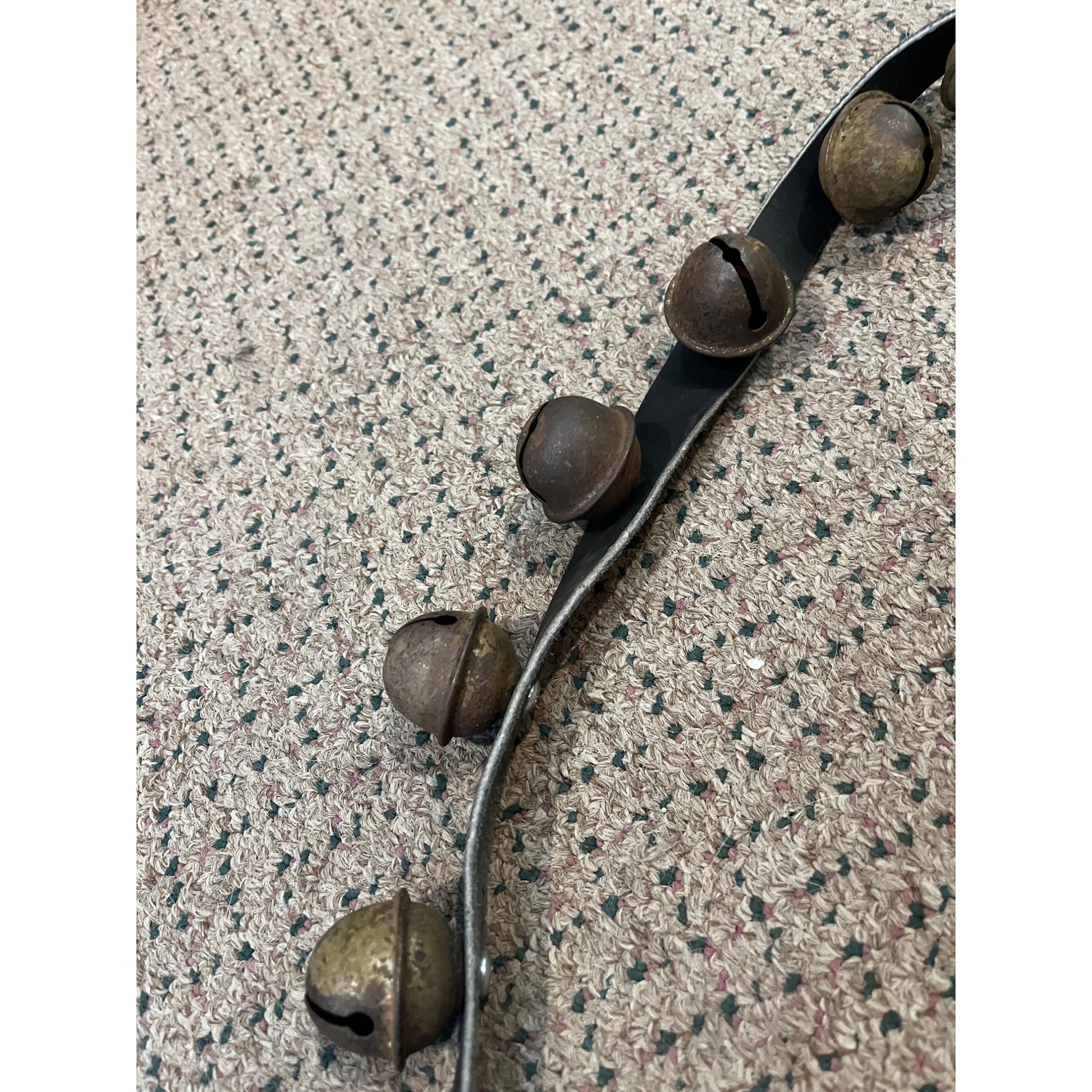 Antique Vintage Sleigh Bells 78" Horse Jingle Bells Christmas Black Leather